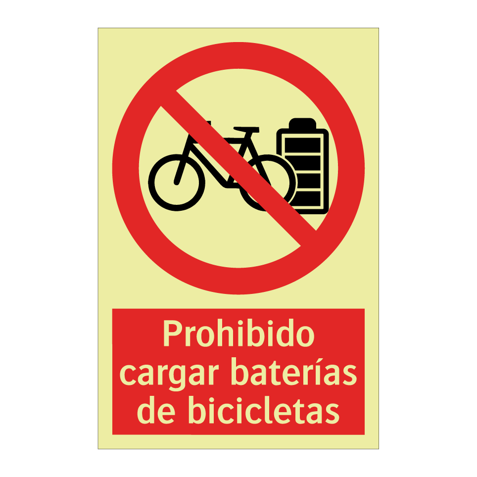 Prohibido cargar baterías de bicicletas