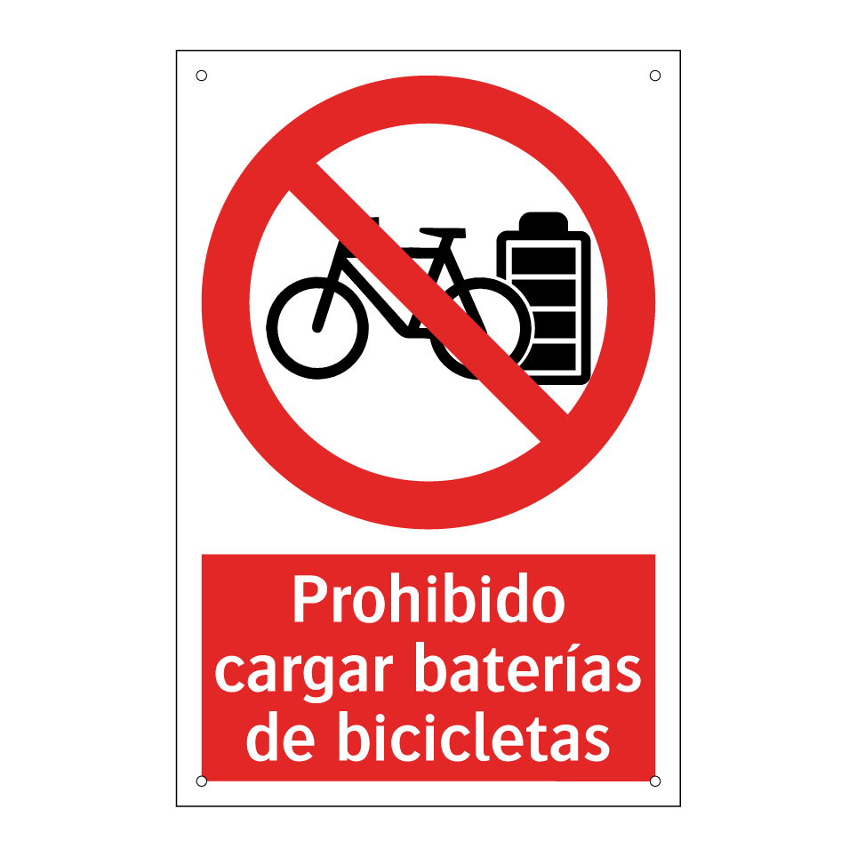 Prohibido cargar baterías de bicicletas