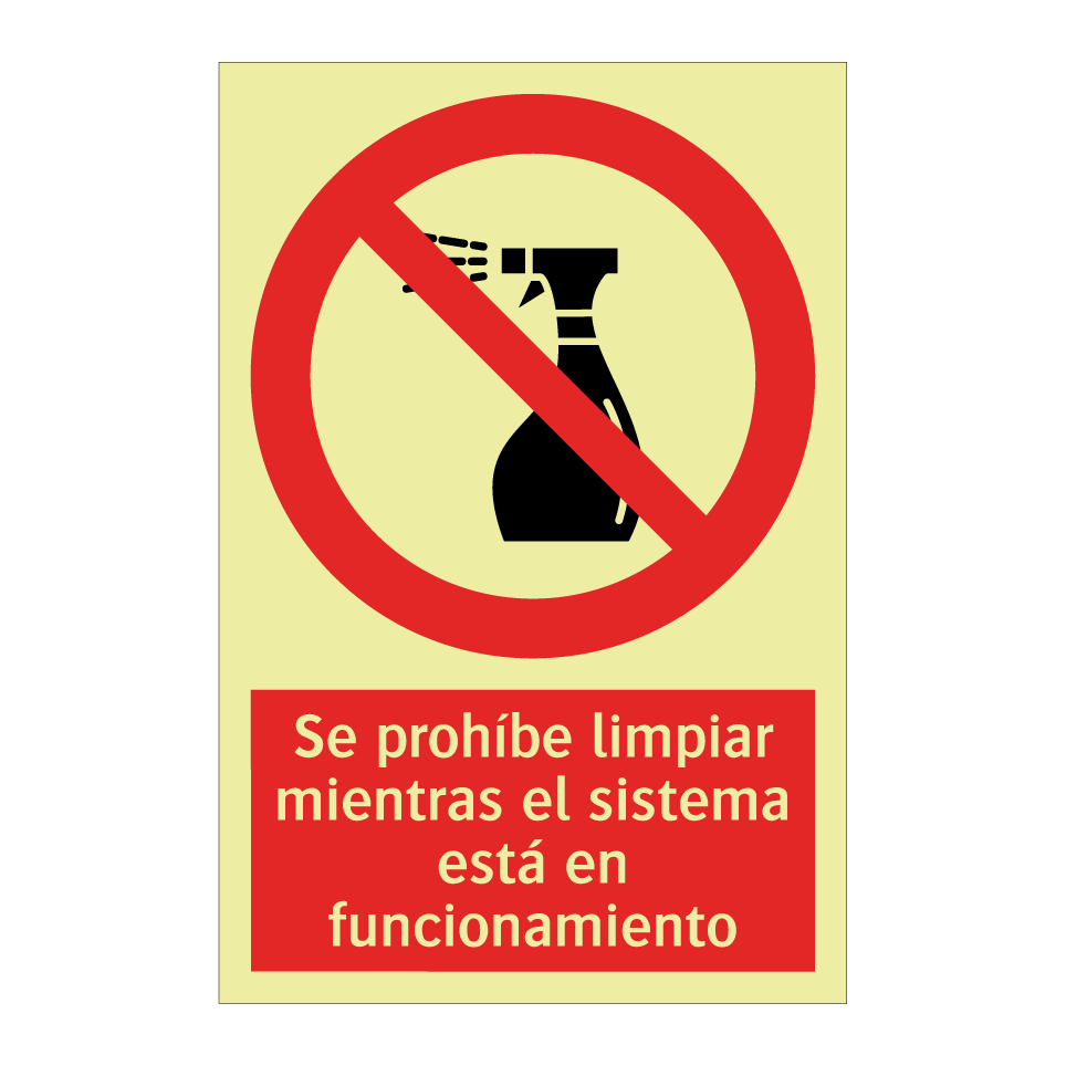 Se prohíbe limpiar mientras el sistema está en funcionamiento
