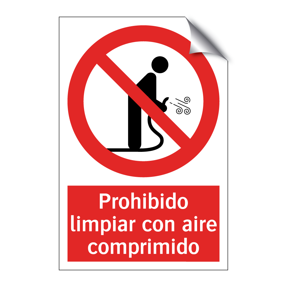 Prohibido limpiar con aire comprimido