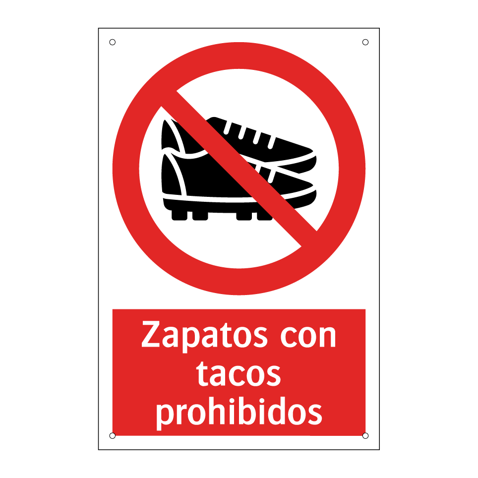 Zapatos con tacos prohibidos