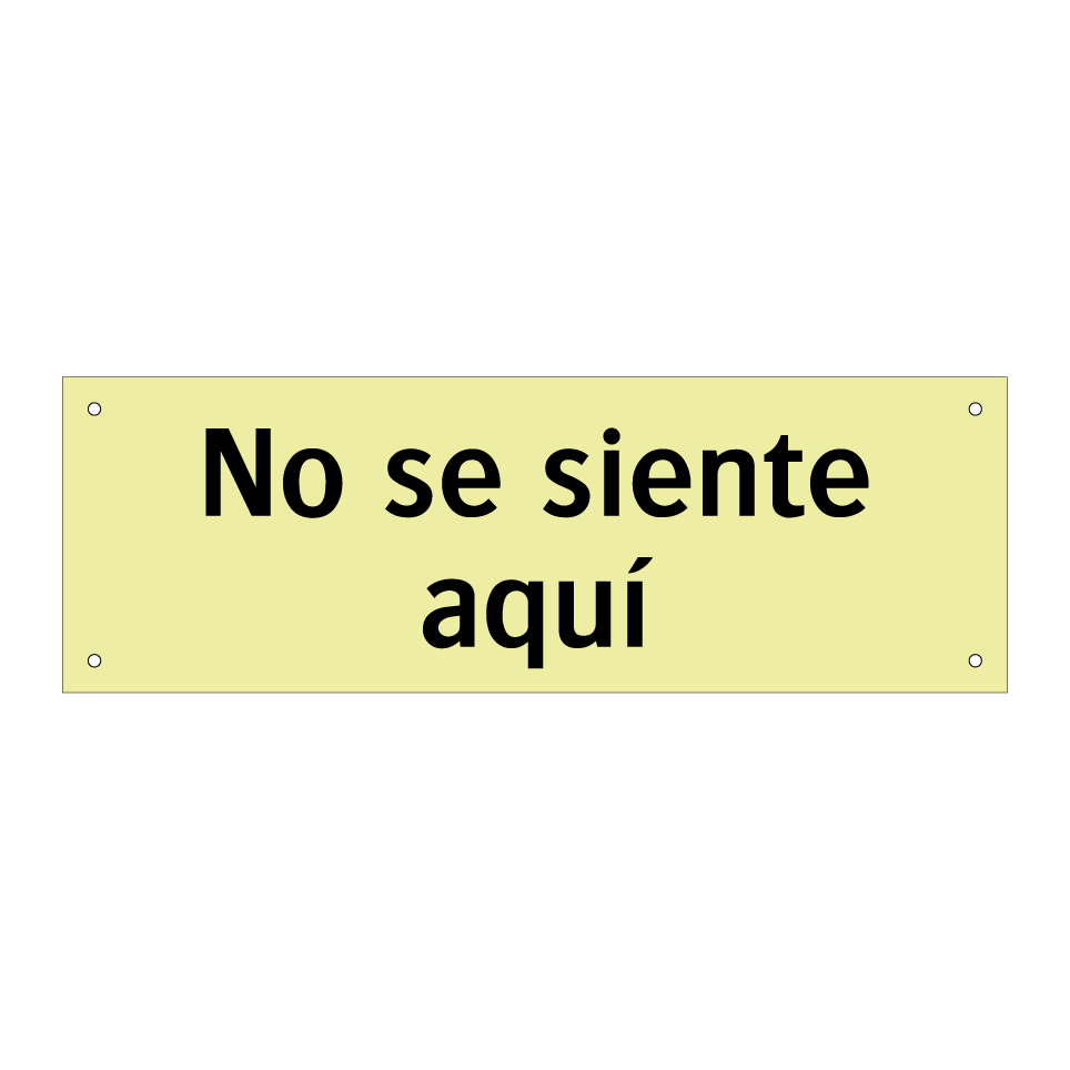 No se siente aquí