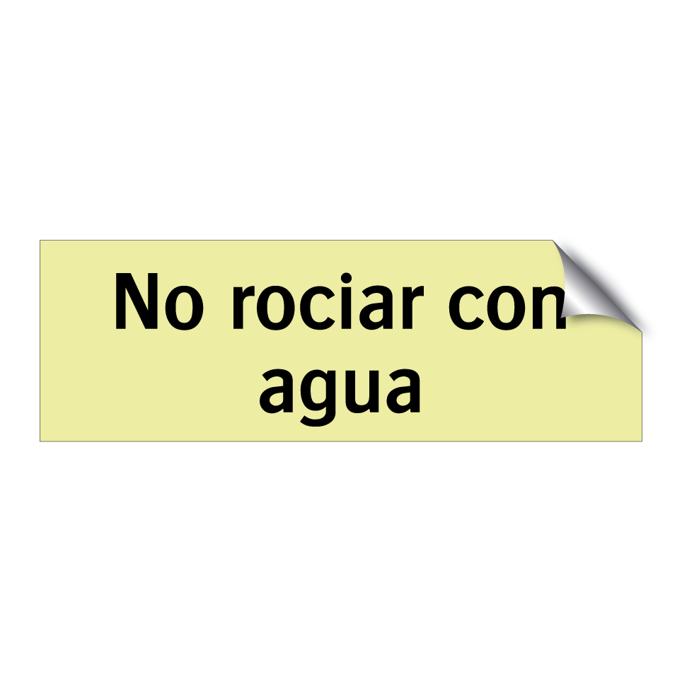 No rociar con agua