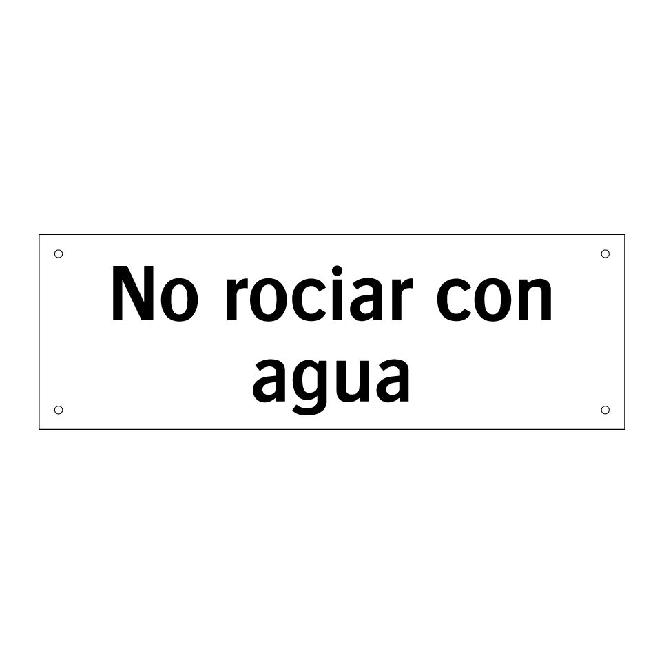No rociar con agua