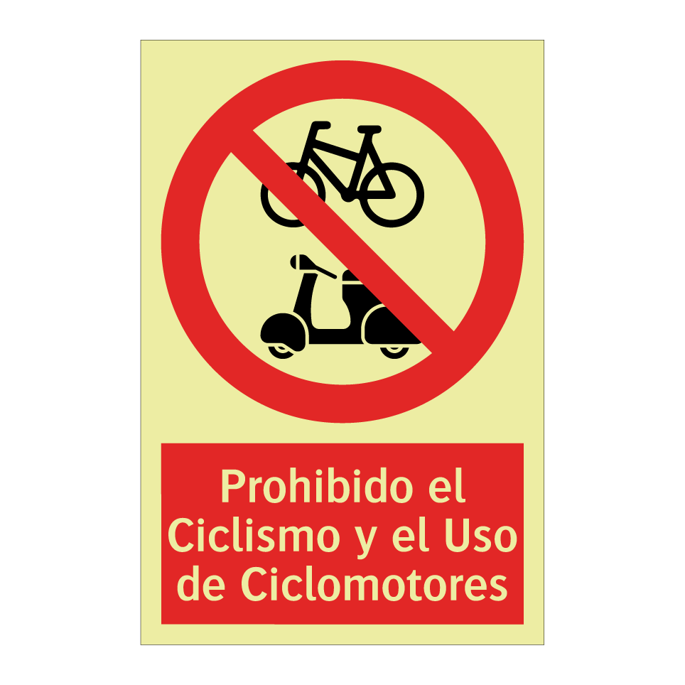 Prohibido el Ciclismo y el Uso de Ciclomotores
