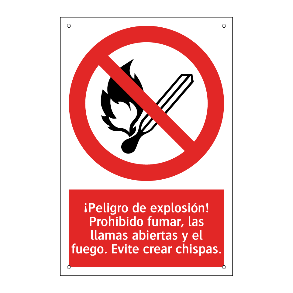 ¡Peligro de explosión! Prohibido fumar, las llamas abiertas y el fuego. Evite crear chispas.