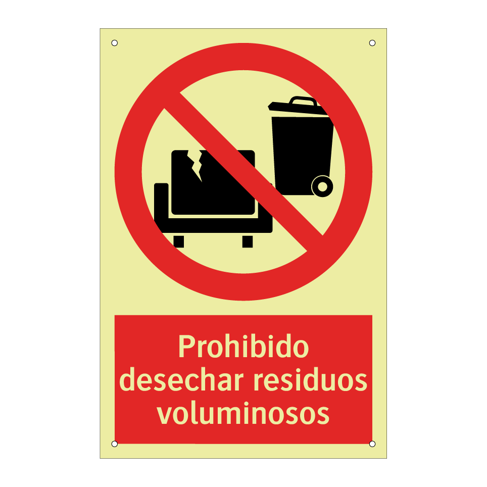 Prohibido desechar residuos voluminosos