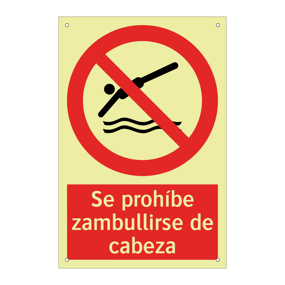 Se prohíbe zambullirse de cabeza
