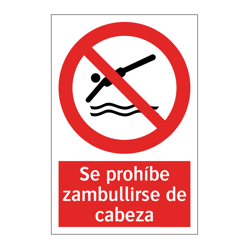 Se prohíbe zambullirse de cabeza