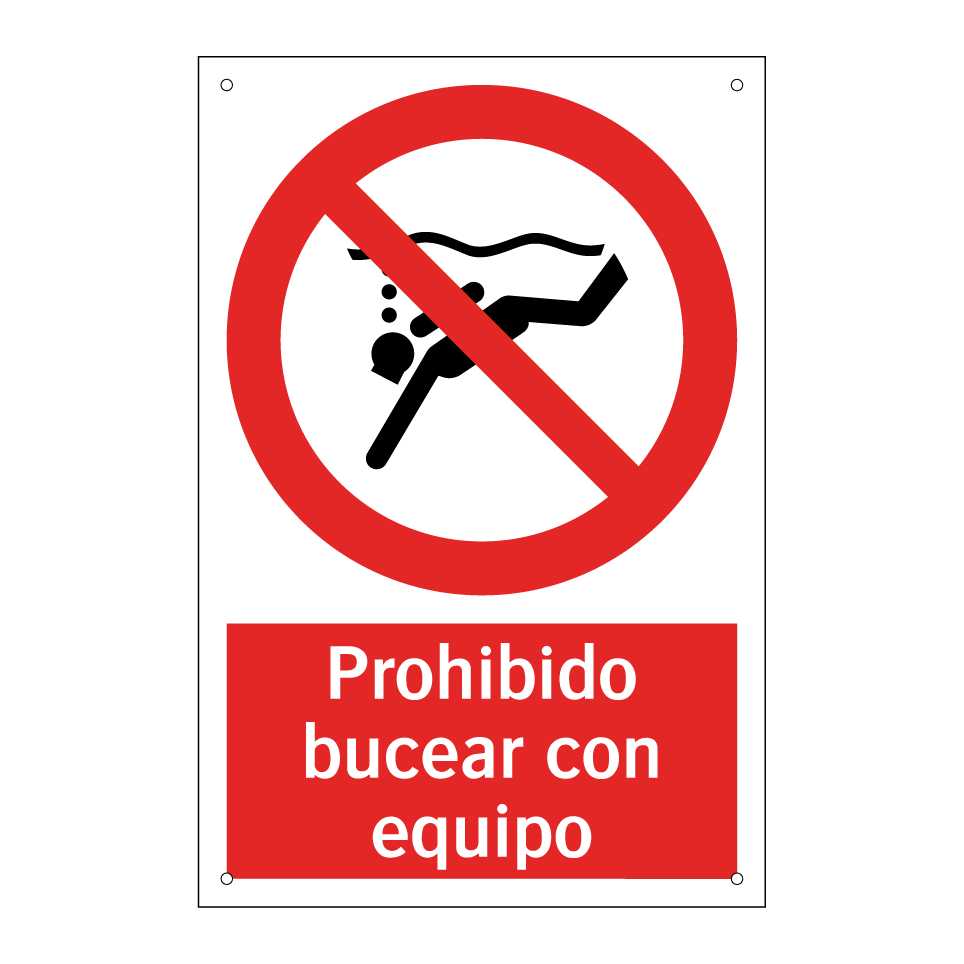 Prohibido bucear con equipo