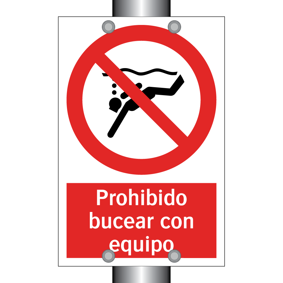 Prohibido bucear con equipo
