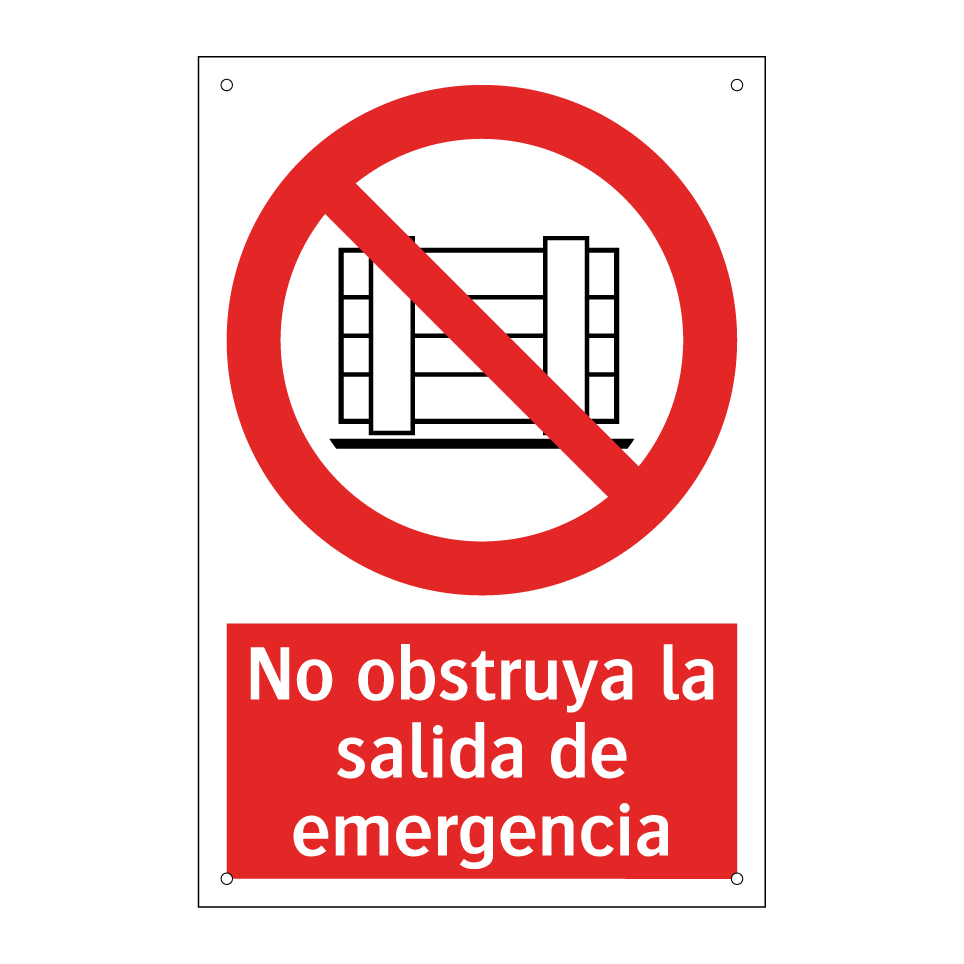 No obstruya la salida de emergencia