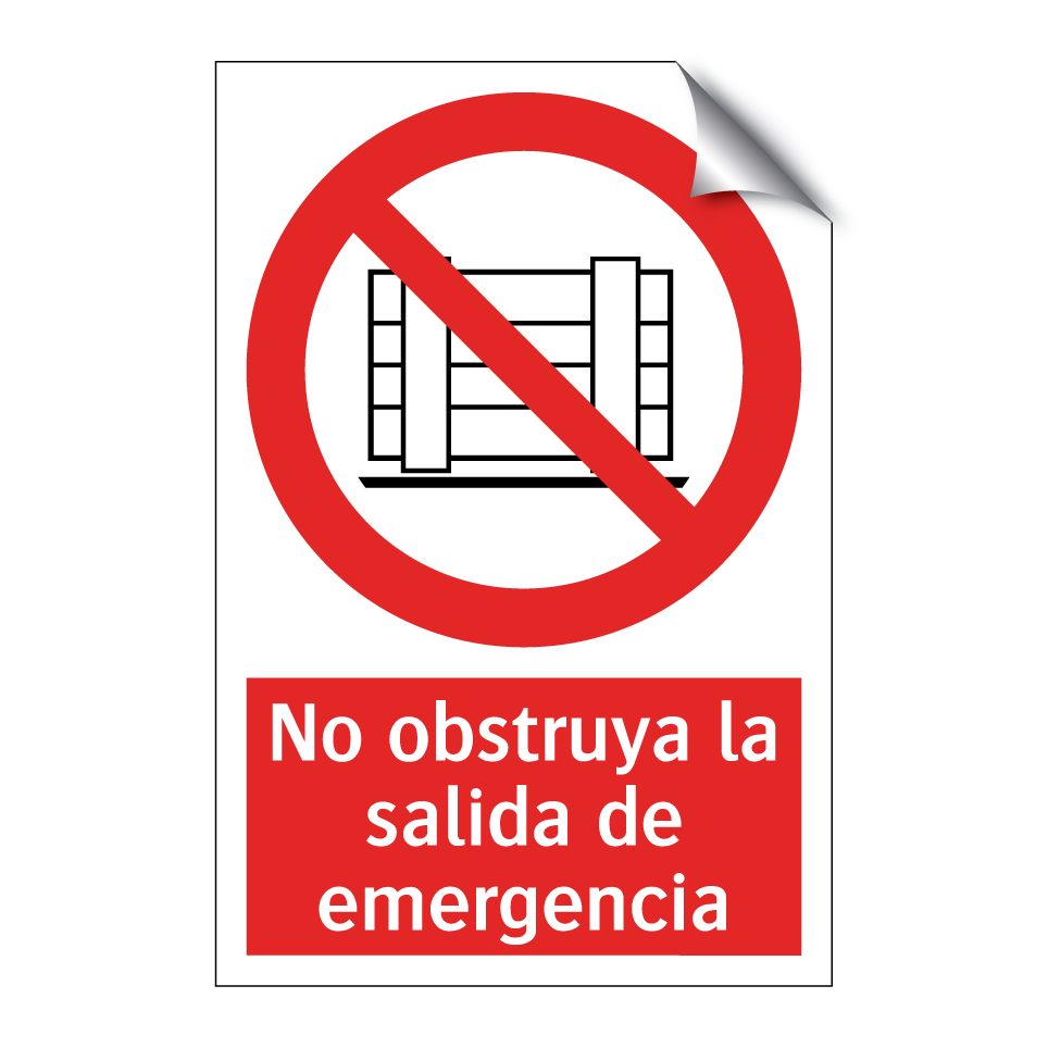 No obstruya la salida de emergencia