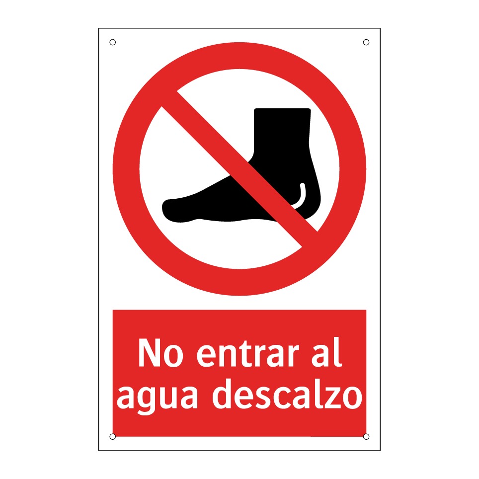 No entrar al agua descalzo