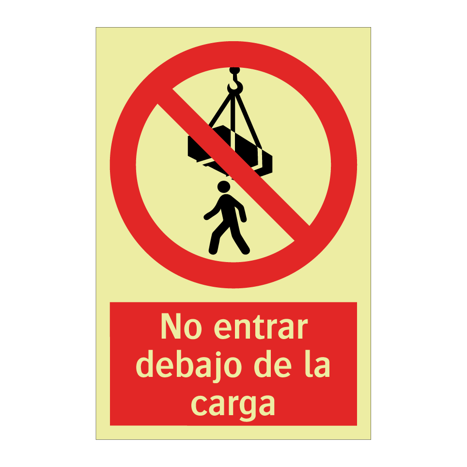 No entrar debajo de la carga