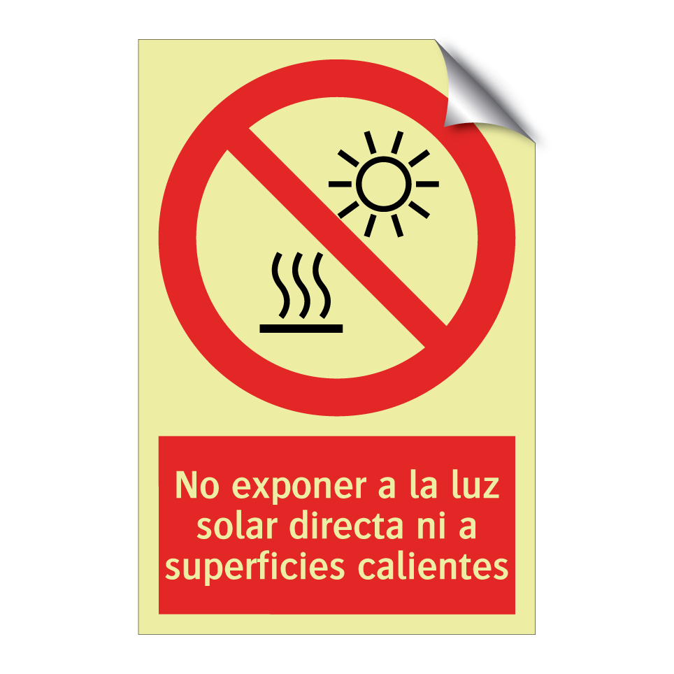 No exponer a la luz solar directa ni a superficies calientes