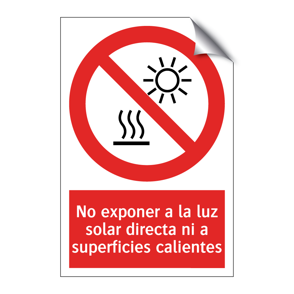 No exponer a la luz solar directa ni a superficies calientes