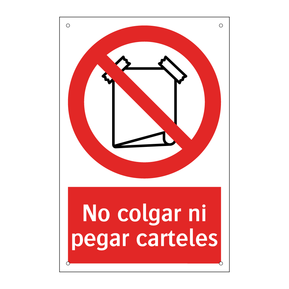 No colgar ni pegar carteles
