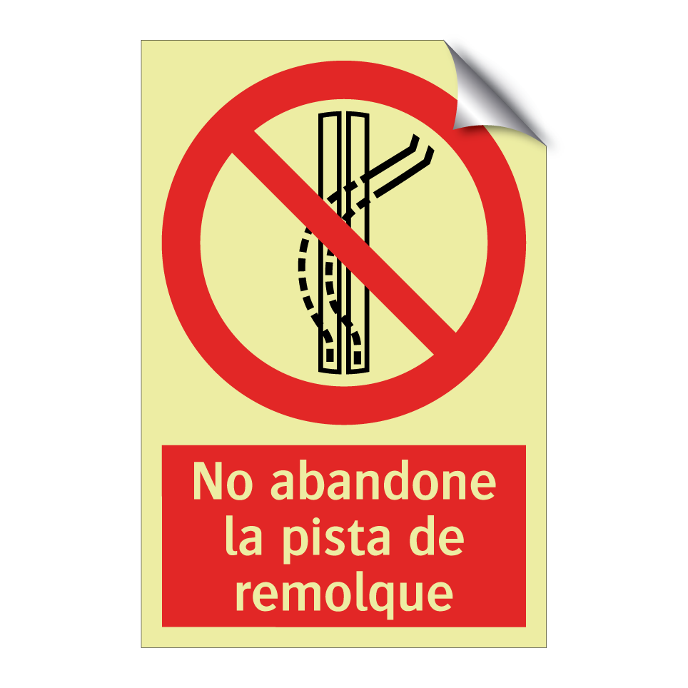 No abandone la pista de remolque