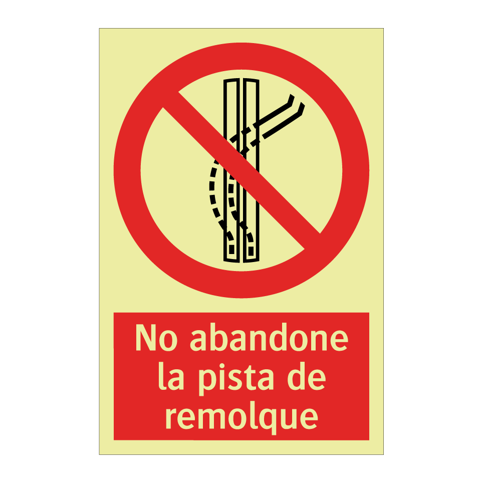 No abandone la pista de remolque