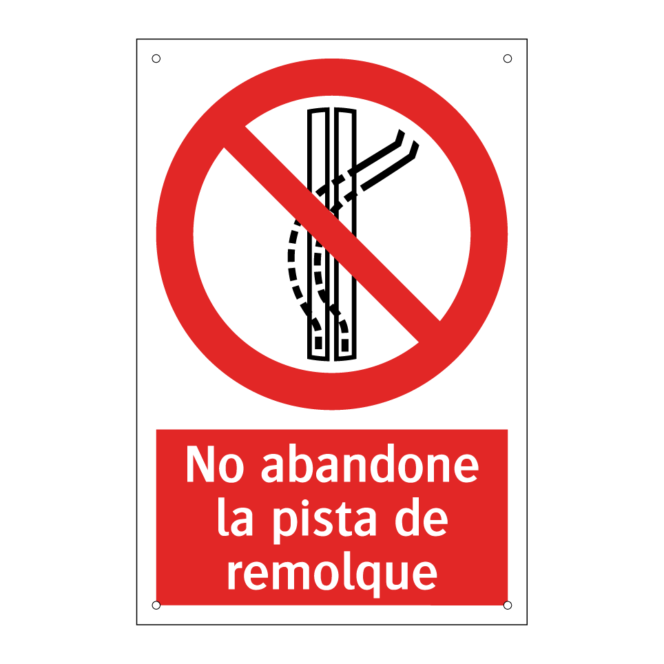 No abandone la pista de remolque