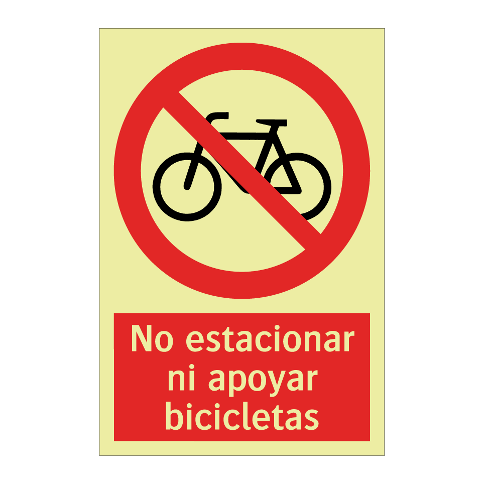 No estacionar ni apoyar bicicletas