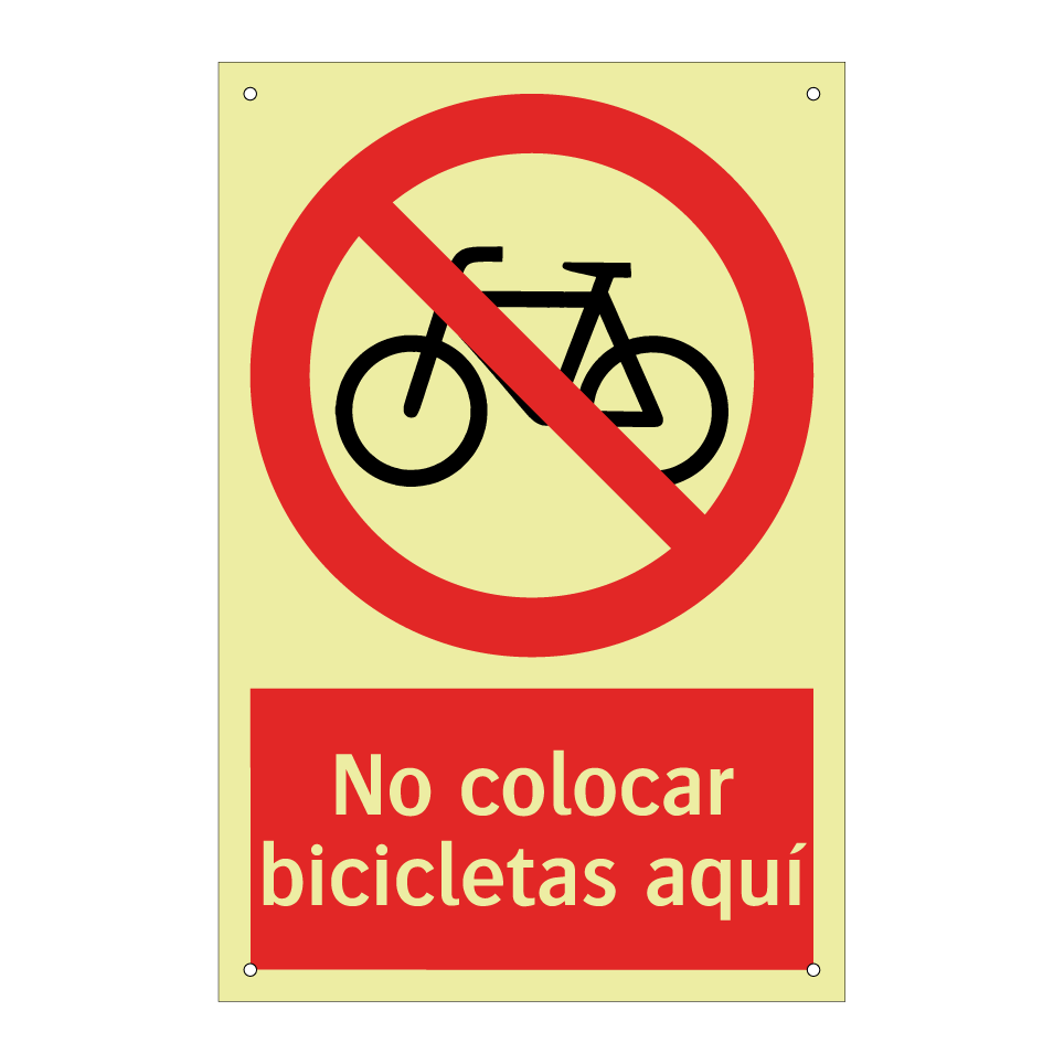 No colocar bicicletas aquí