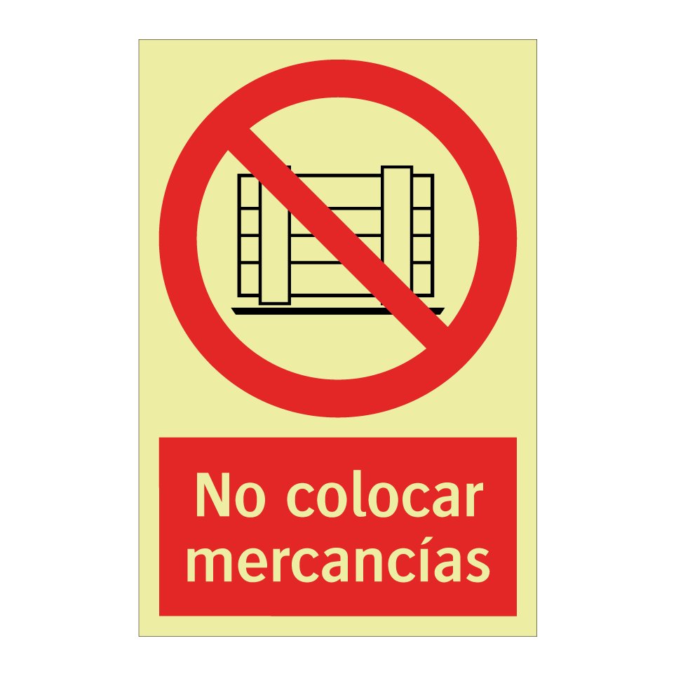 No colocar mercancías