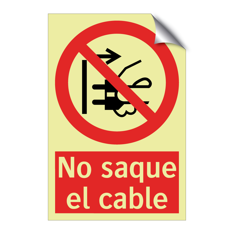 No saque el cable