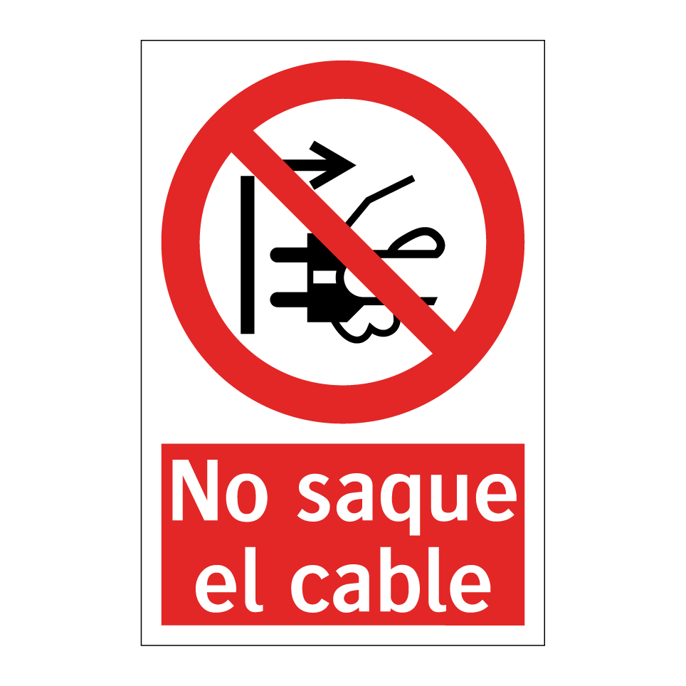 No saque el cable