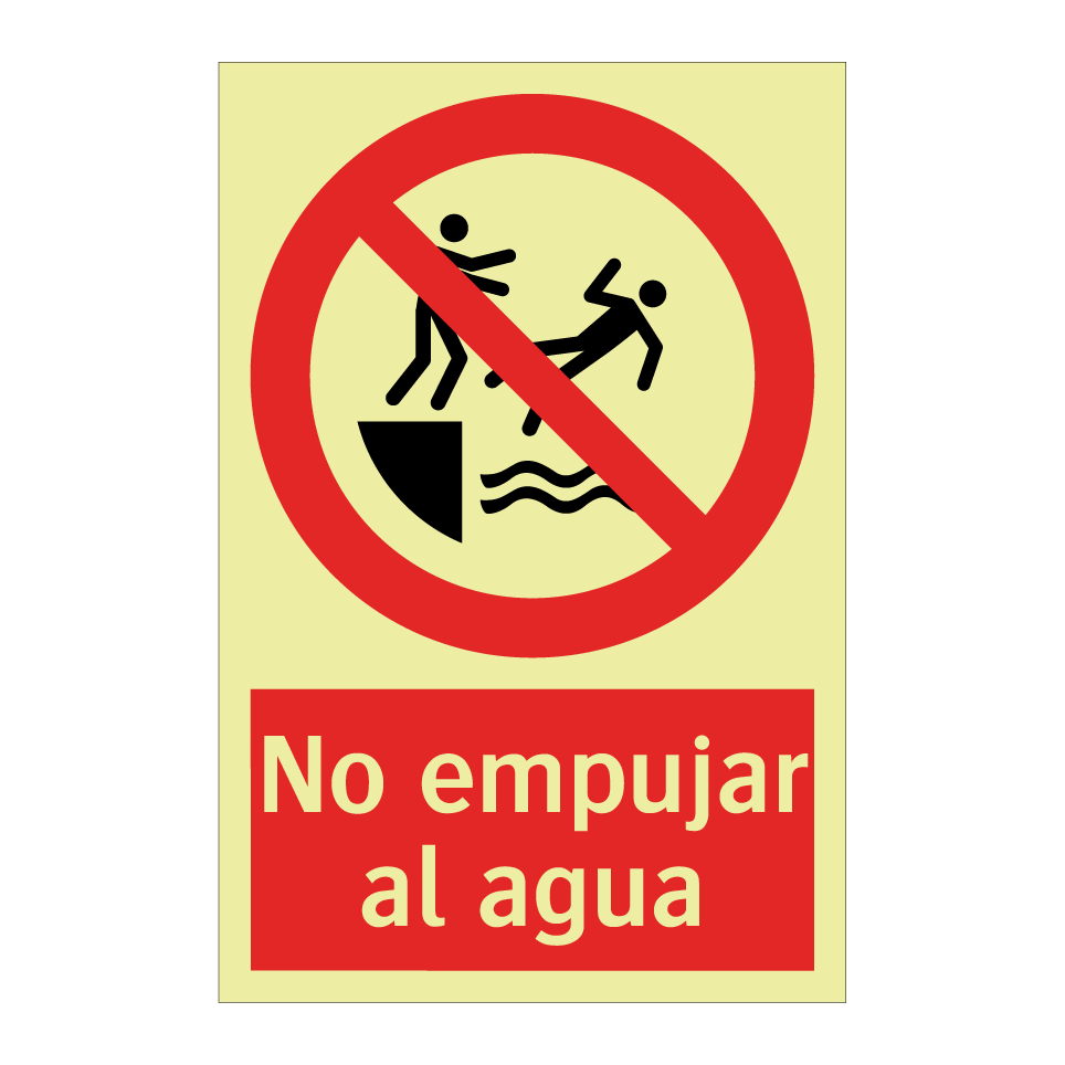 No empujar al agua