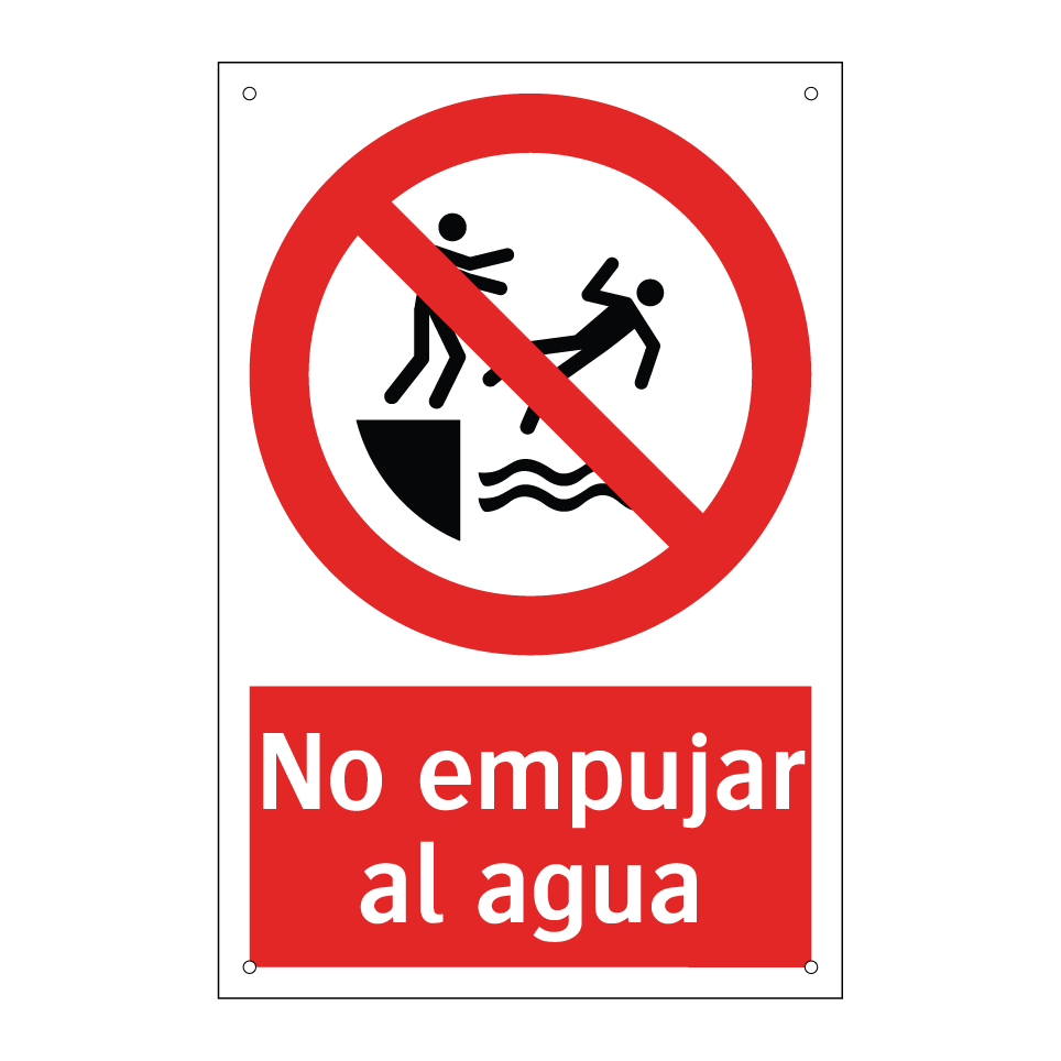 No empujar al agua
