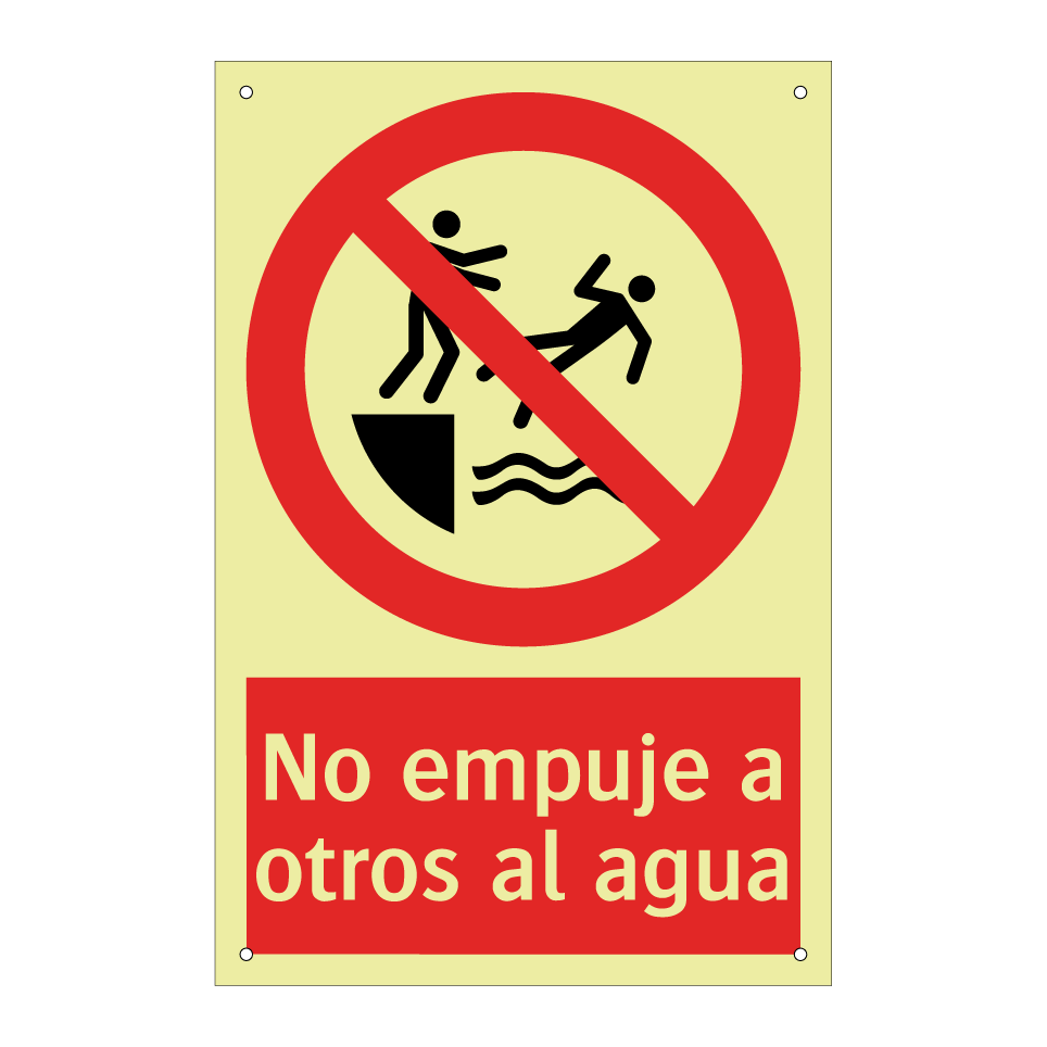 No empuje a otros al agua