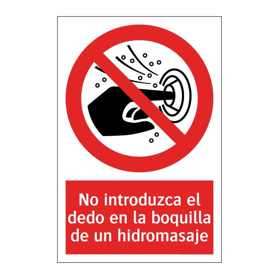 No introduzca el dedo en la boquilla de un hidromasaje