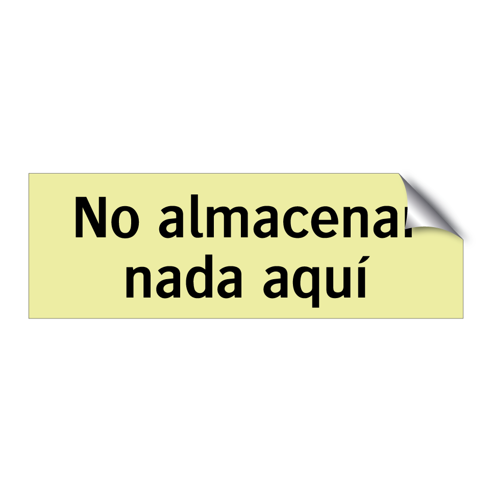 No almacenar nada aquí