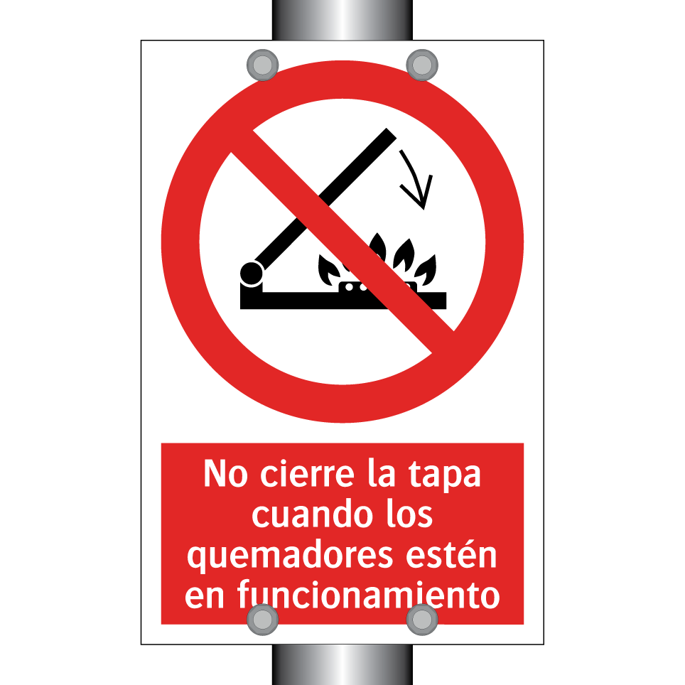 No cierre la tapa cuando los quemadores estén en funcionamiento