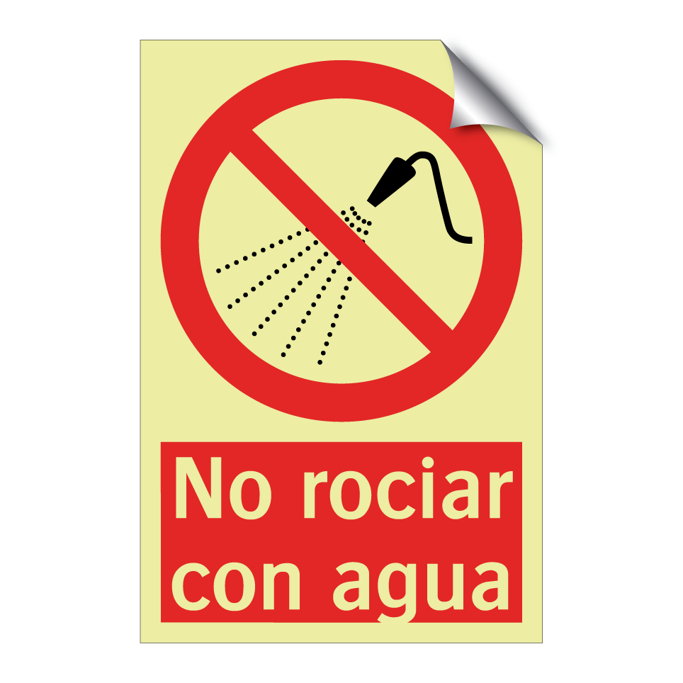 No rociar con agua