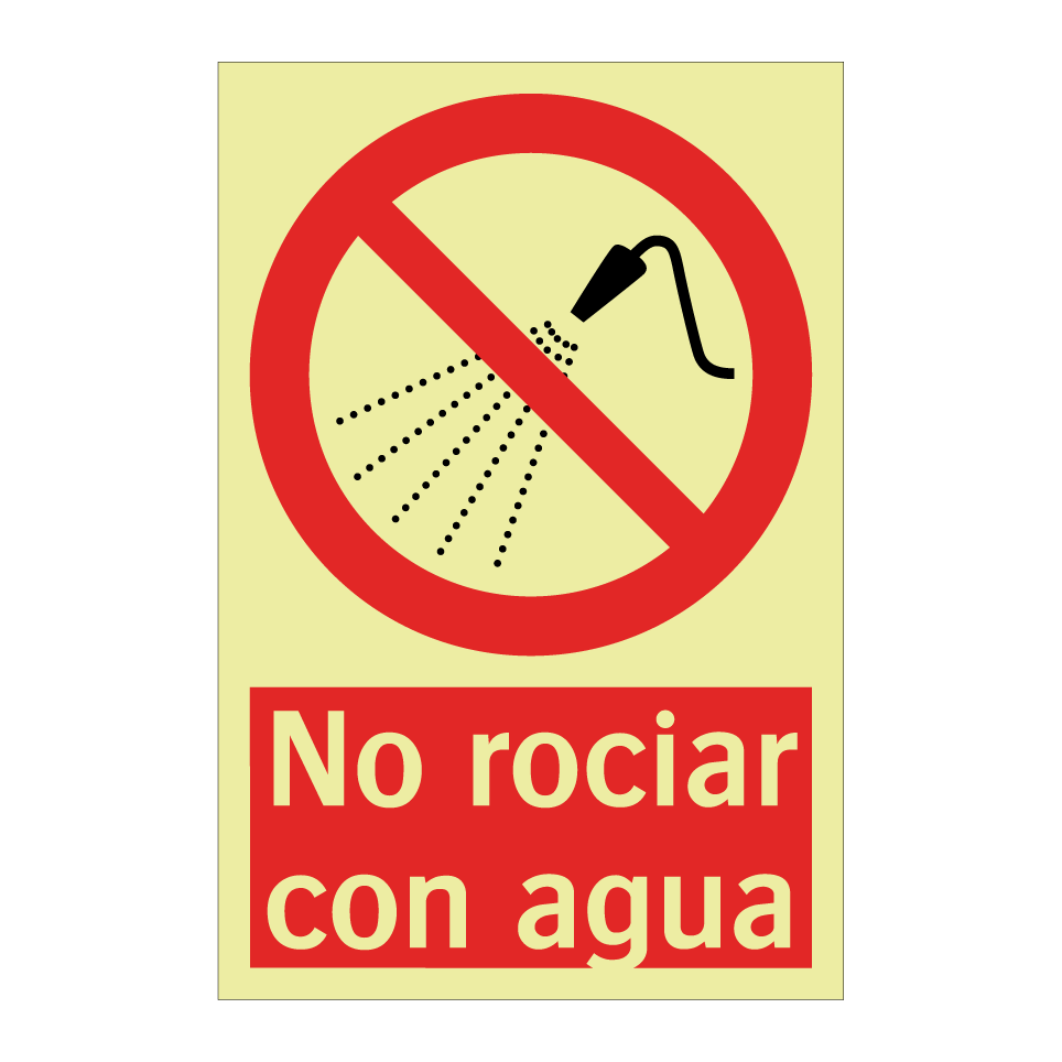 No rociar con agua