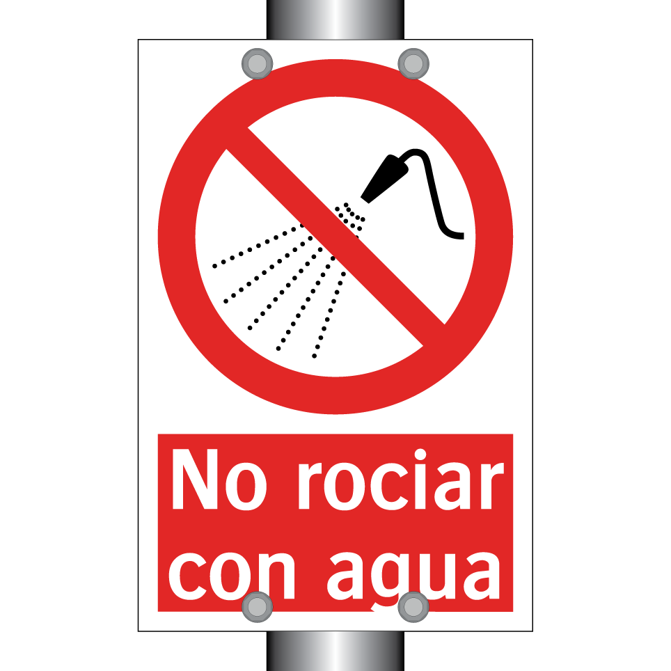 No rociar con agua