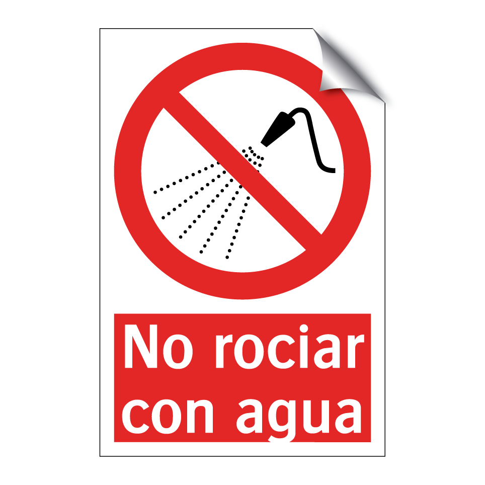No rociar con agua