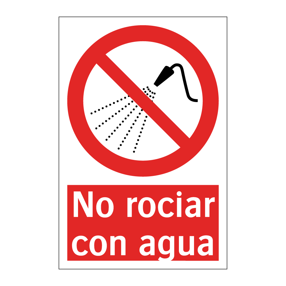 No rociar con agua