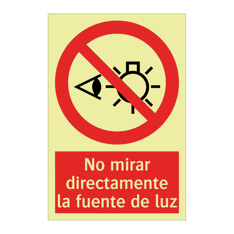 No mirar directamente la fuente de luz