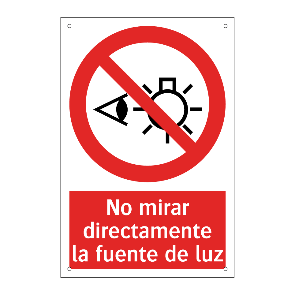 No mirar directamente la fuente de luz