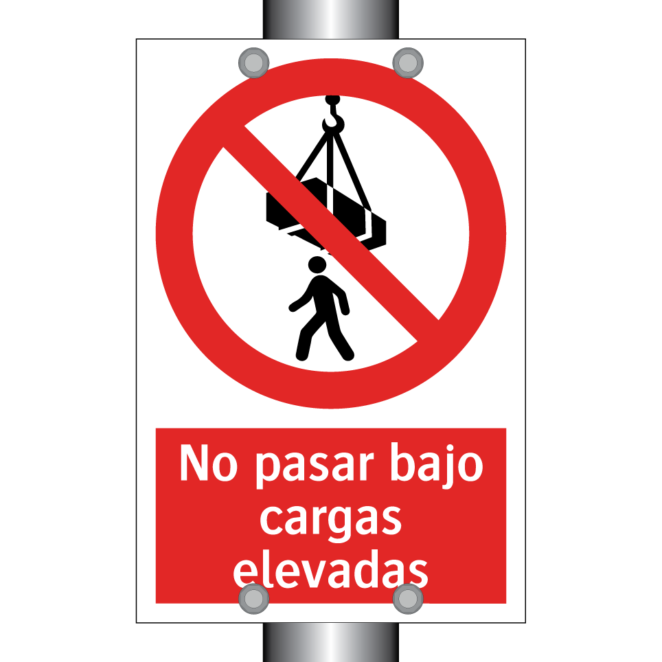 No pasar bajo cargas elevadas
