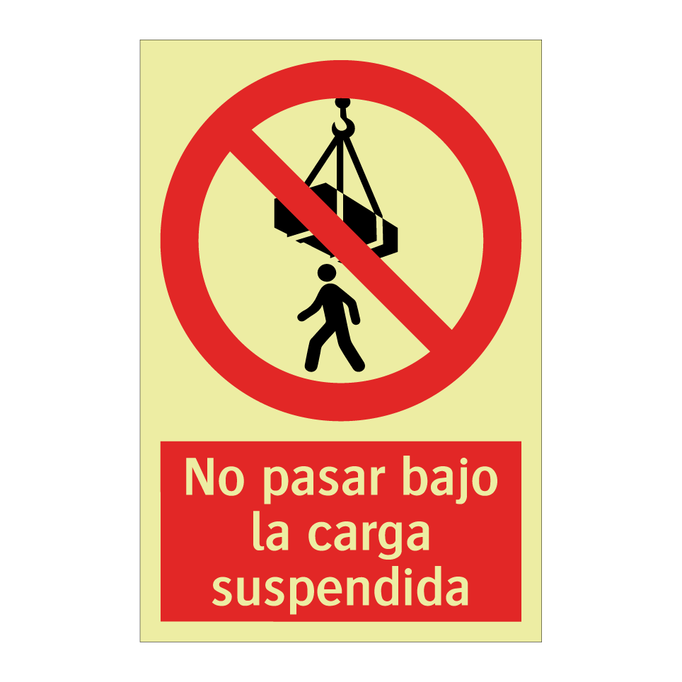 No pasar bajo la carga suspendida