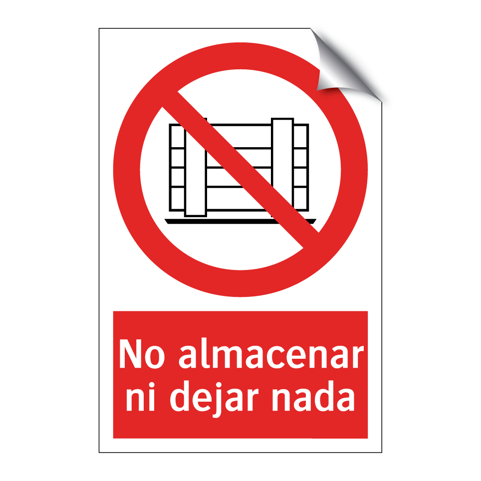 No almacenar ni dejar nada