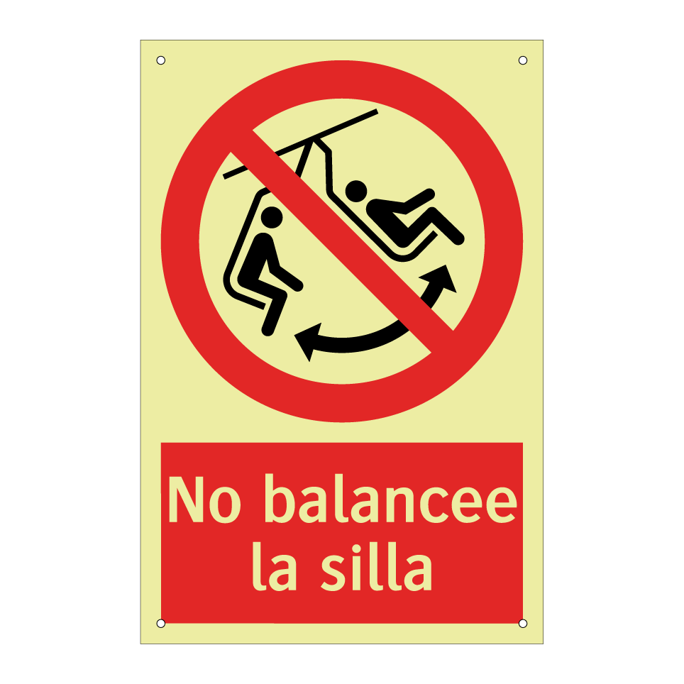 No balancee la silla