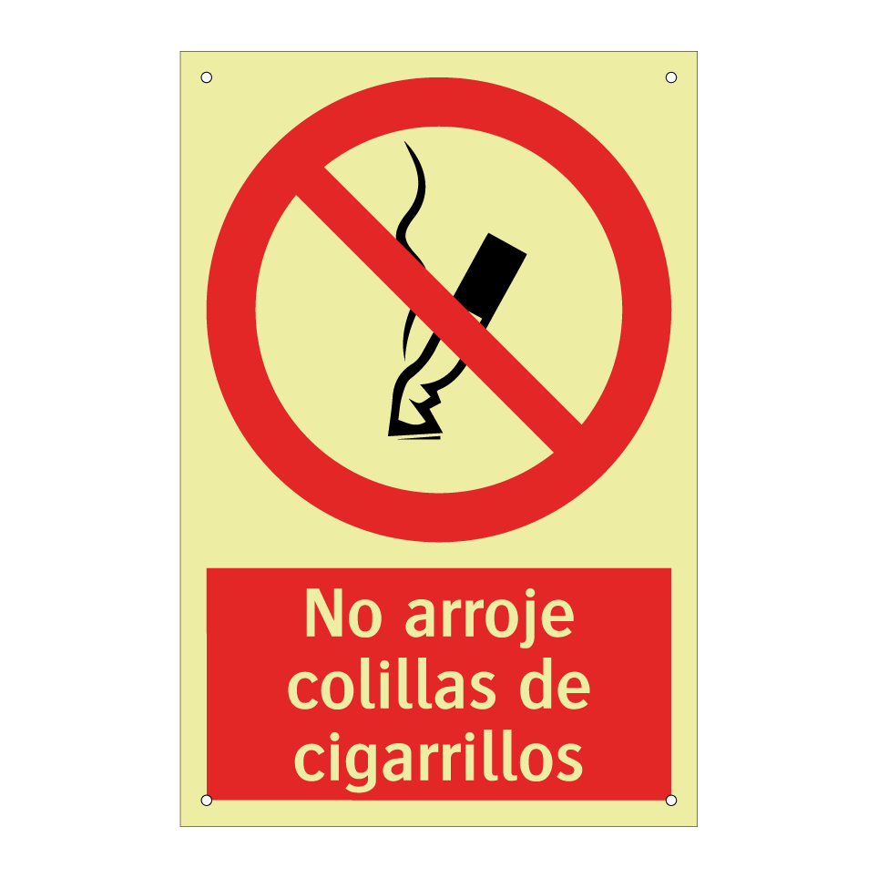 No arroje colillas de cigarrillos