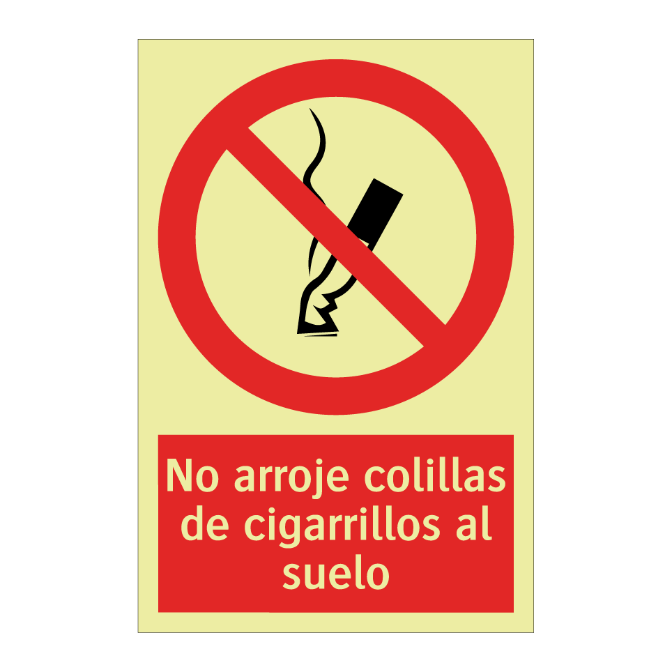 No arroje colillas de cigarrillos al suelo