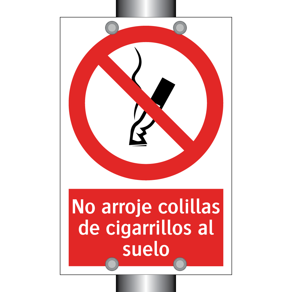 No arroje colillas de cigarrillos al suelo